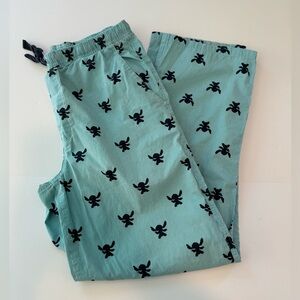 Disney Parks Stitch Pajama Lounge Pants Size L Lilo & Stitch Blue Stripe